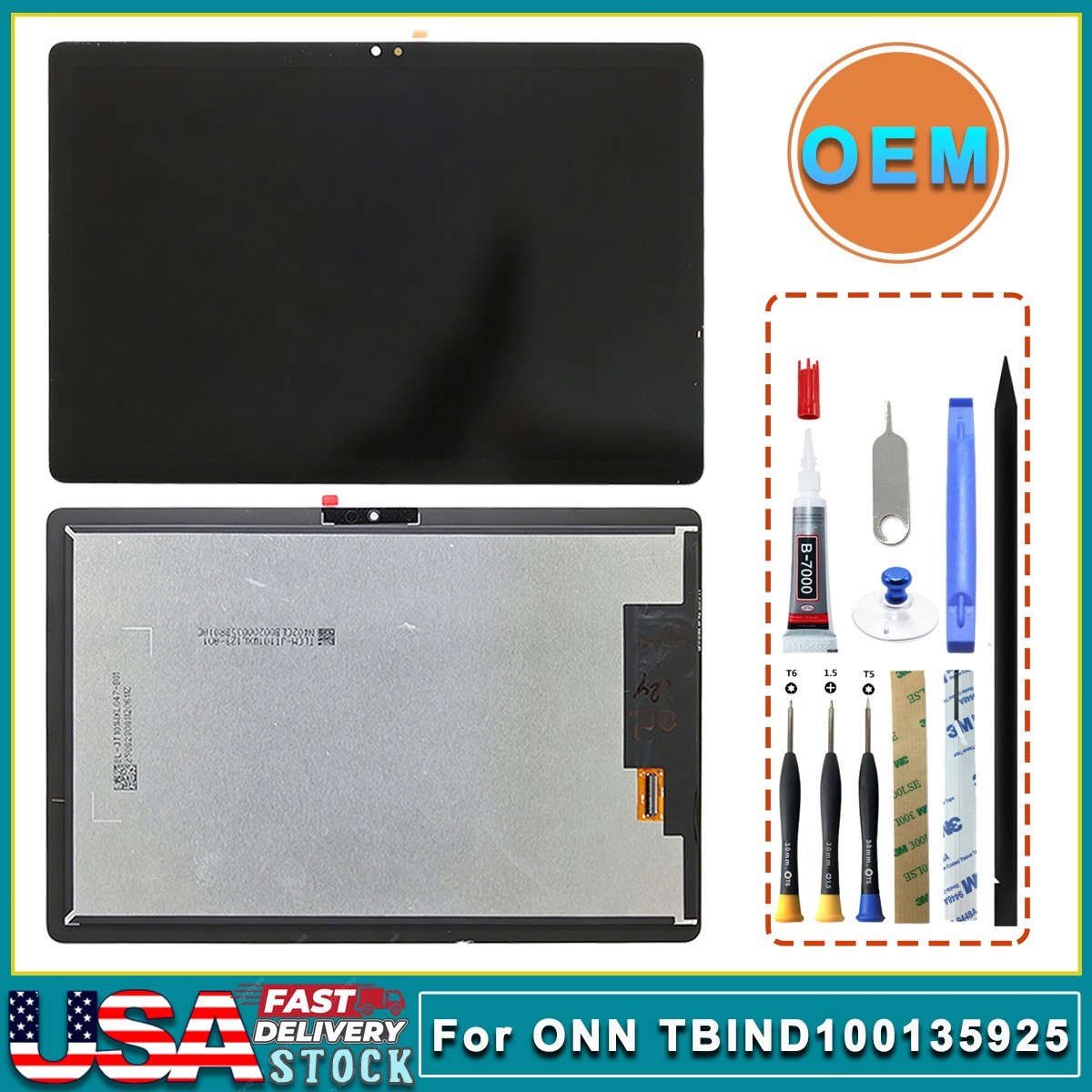 OEM 10.1" LCD Display Touch Screen Digitizer Assembly For ONN TBIND100135925 NEW