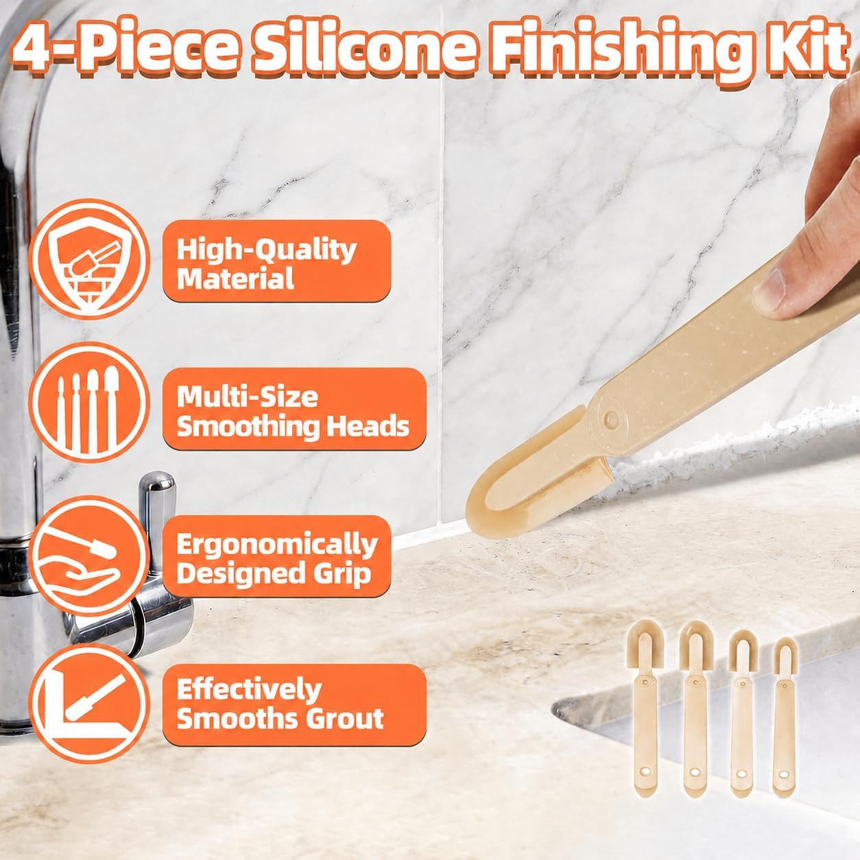 6 Pcs Caulk Tool Set-Multi- Caulk Smoothing Tool,Razor Scraper | Purpose Silico