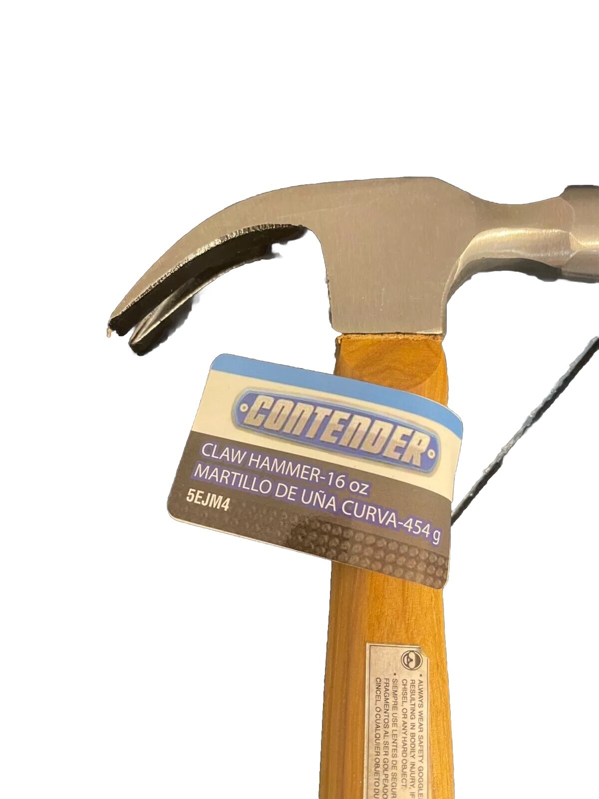 Contender Claw Hammer-16oz 5EJM4 Genuine Hickory