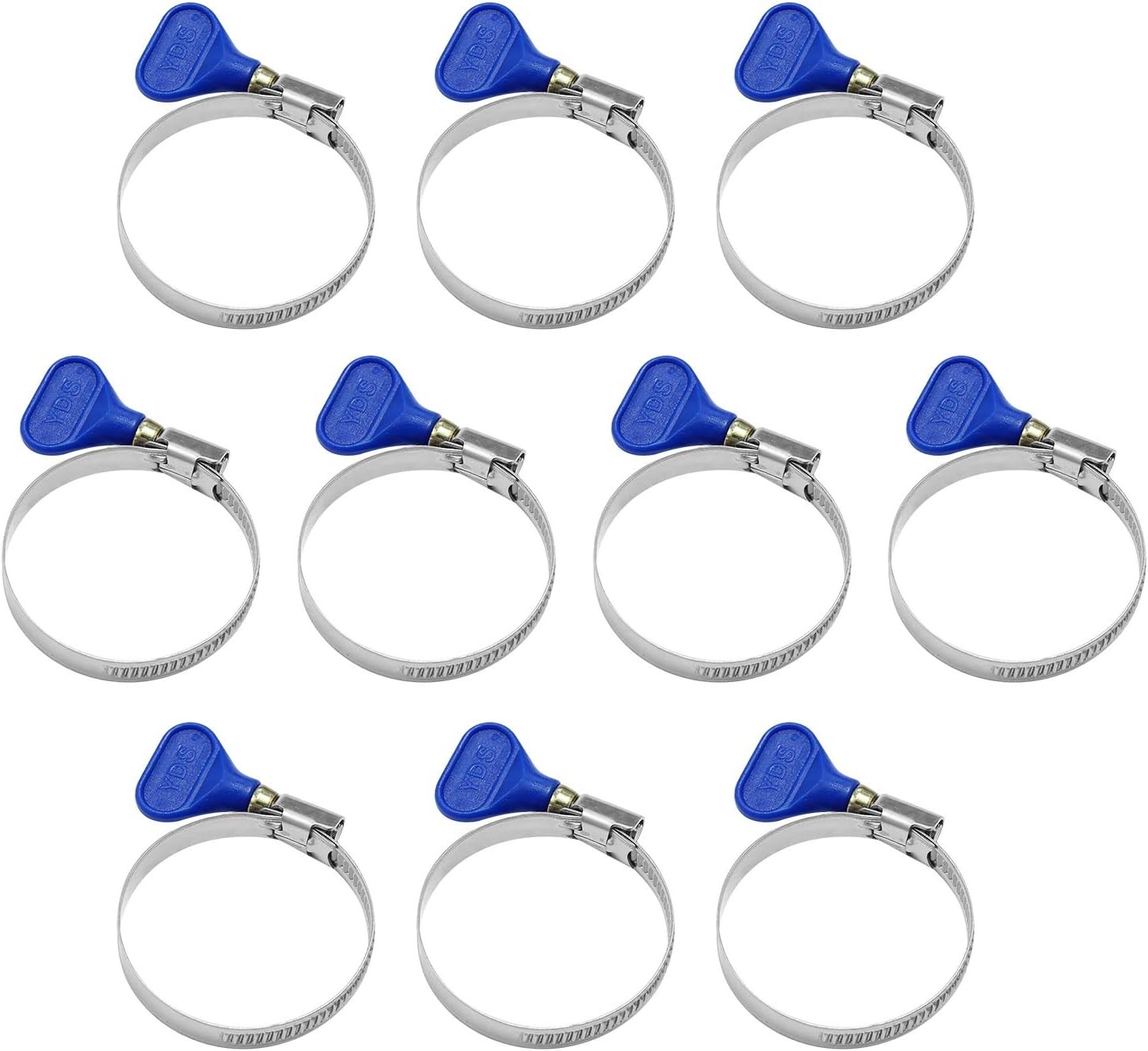 10-Pack Stainless Steel Hose Clamp, 32-50 mm, 9mm Bandwidth