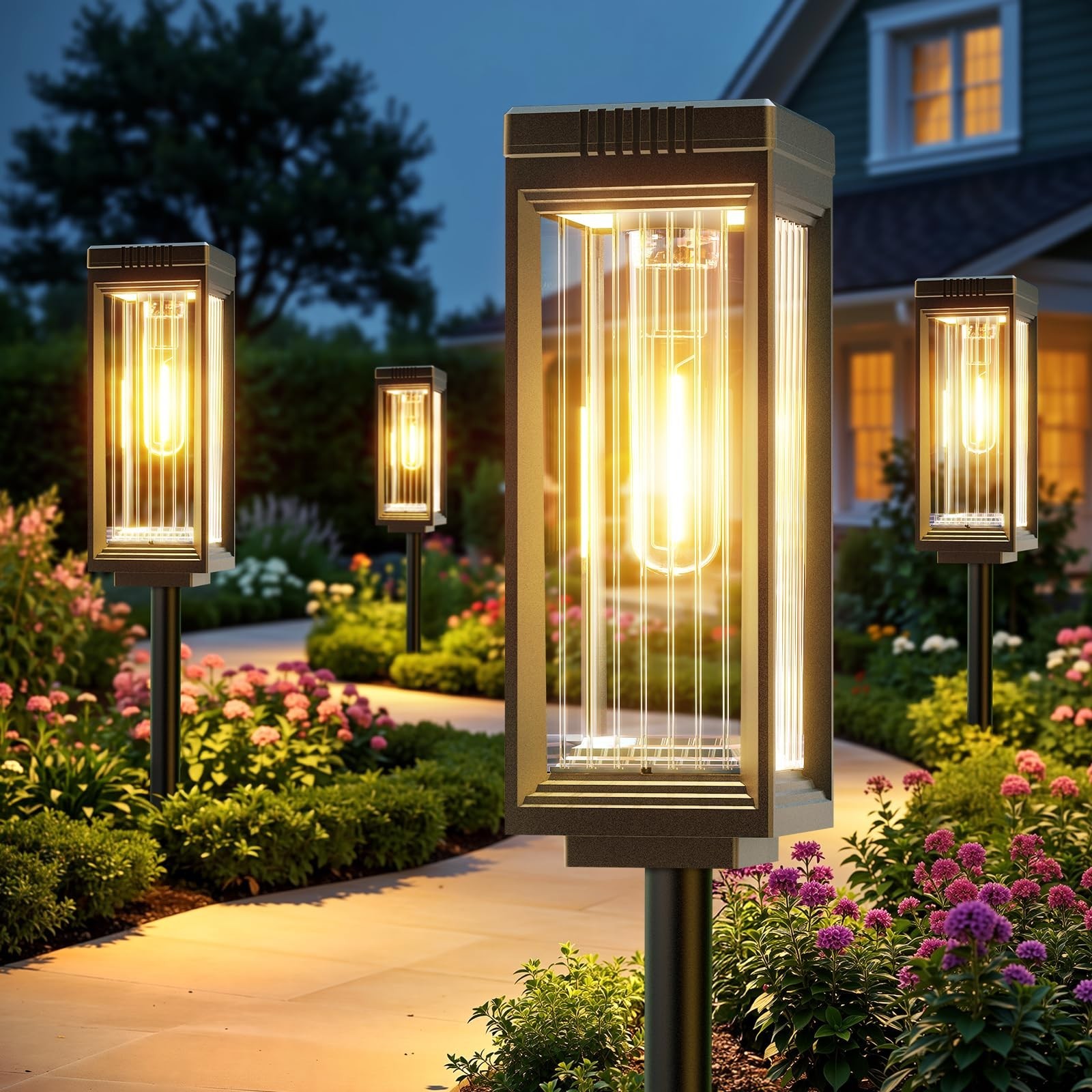 Solar Pathway Lights Outdoor, 8 Pack Upgraded Solar Lights Outdoor Waterproof...