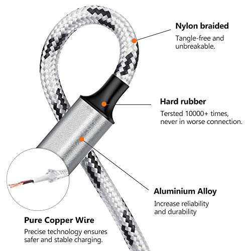 Multi Charging Cable, 5ft 3Pack Multi Charger Cable Nylon Braided Multiple USB