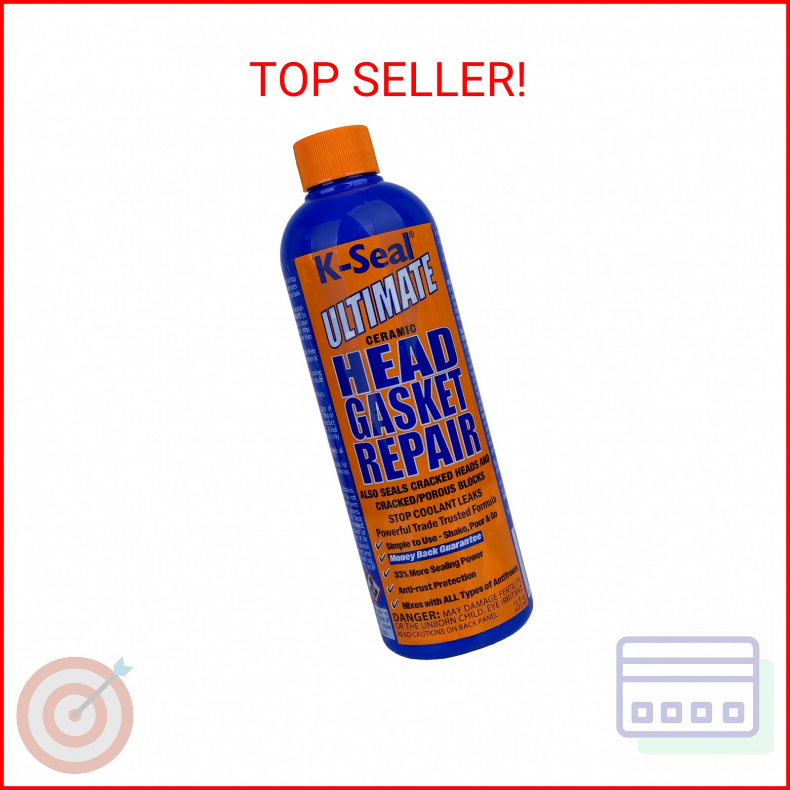 K-Seal ST3501 Pour and Go Head Gasket Sealer, 16oz, Permanent Repair for Blown H