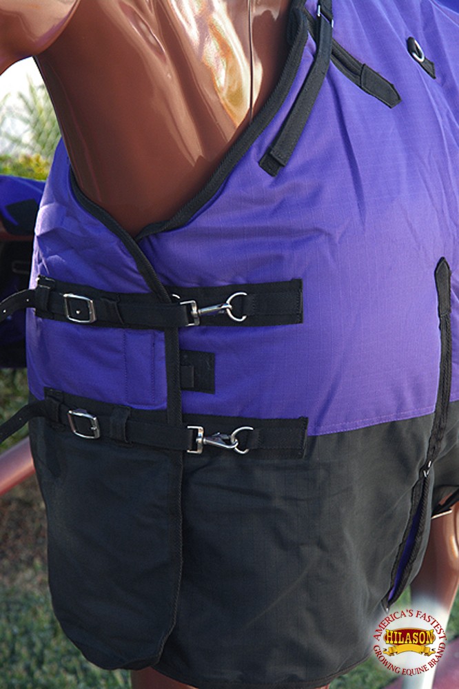 HILASON 1200D Winter Waterproof Poly Horse Turnout Blanket Belly Wrap Purple |