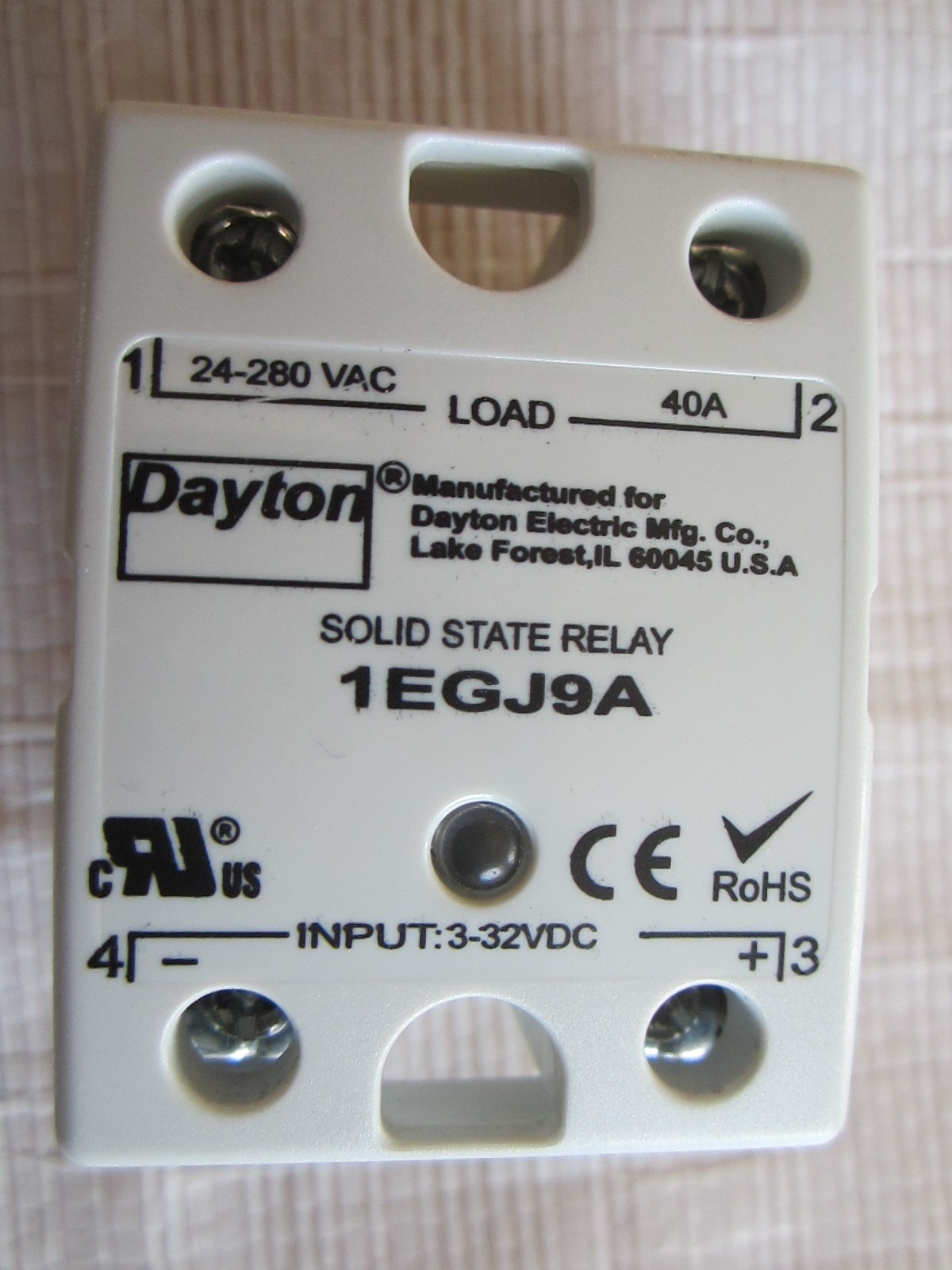 DAYTON 1EGJ9A SOLID STATE RELAY