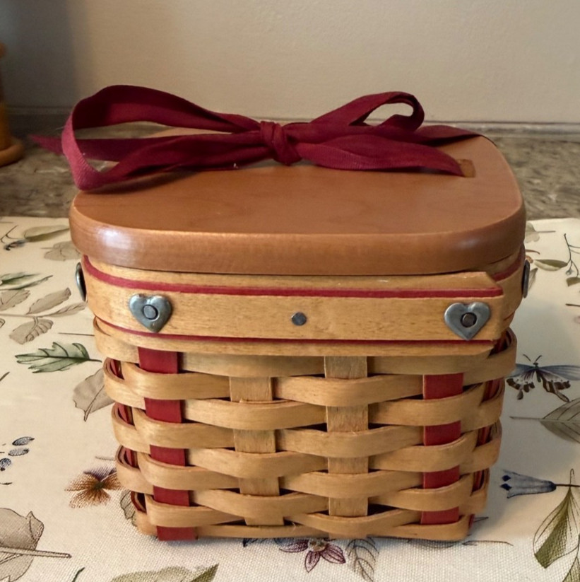 Longaberger 2002 Sweetest Gift Small Basket Combo ~ BLPL tie on #1