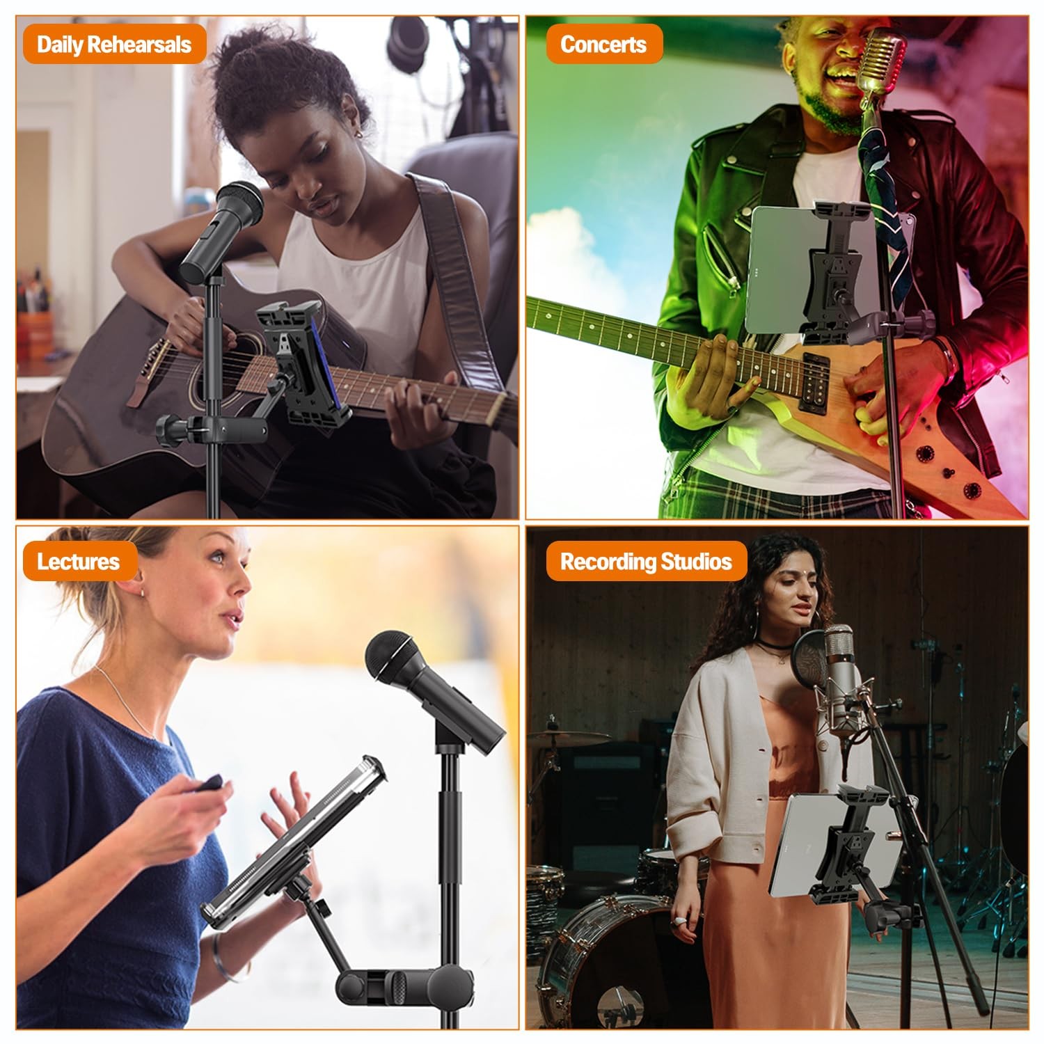Holder for Microphone Stand, iPad Mount for Music Stand