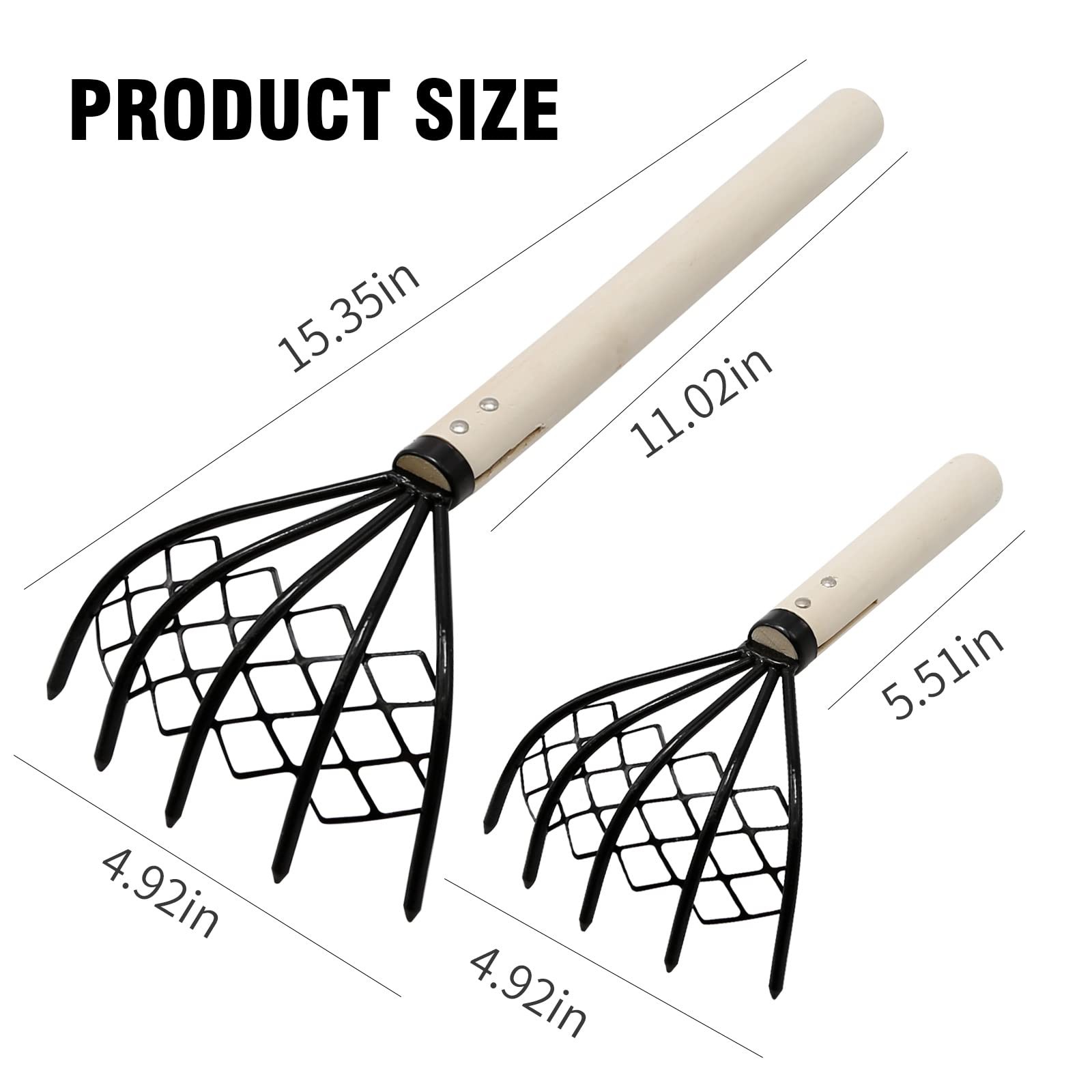 Vkinman 2 Pcs Claw Rake Clam Scraper Tool for Beach Clamming Shell Digger, St...
