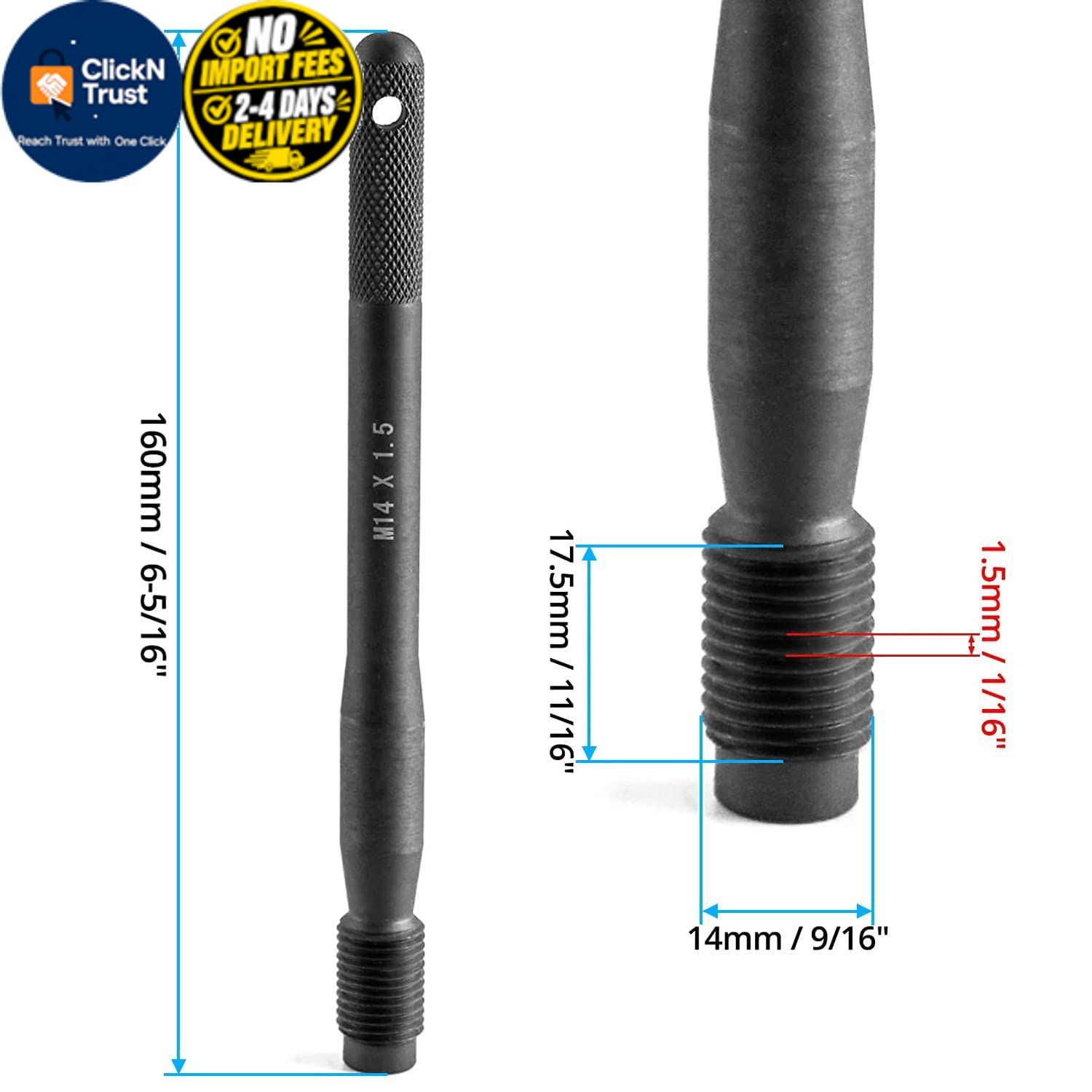 ZKTOOL 2PC Wheel Hanger Alignment Pin Guide Tool - M14×1.5, M14×1.5