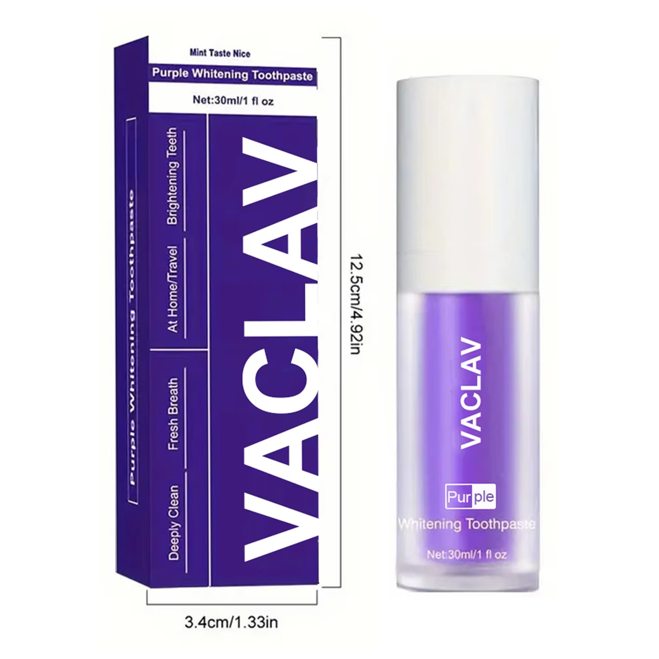 Vaclav Purple Toothpaste TeethWhitening Colour Corrector Stain Remover 30ml