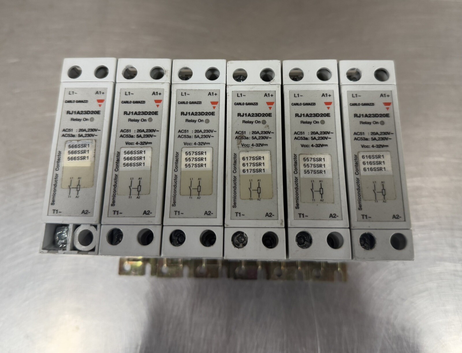 Lot of 6 - Carlo Gavazzi RJ1A23D20E Solid State Relay Used