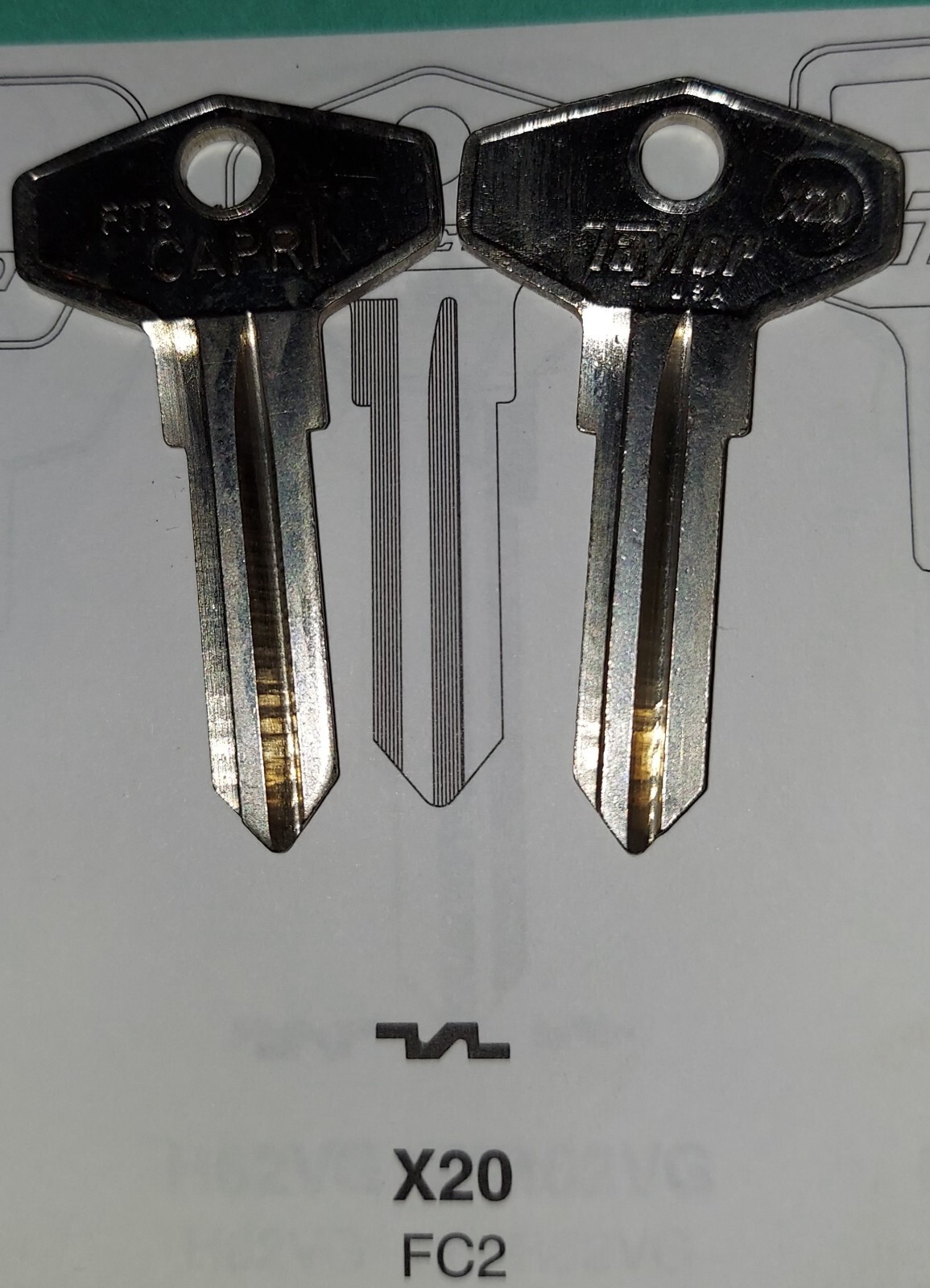 British Leyland, Ford International,  Capri, X20, FC2, Key Blank.