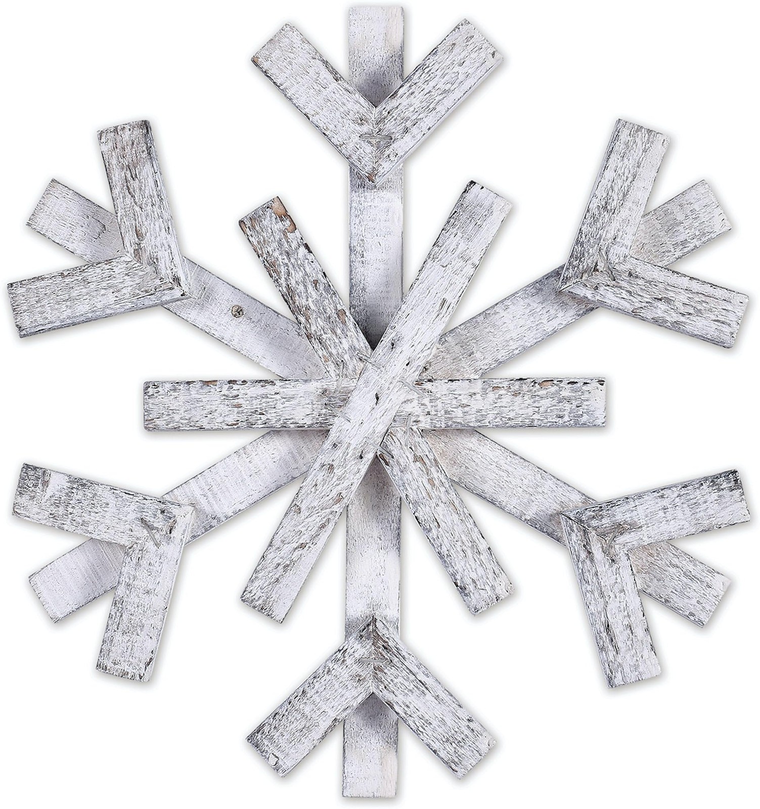 Sunset Vista Designs Wood Snowflake, 10-inch Height, White