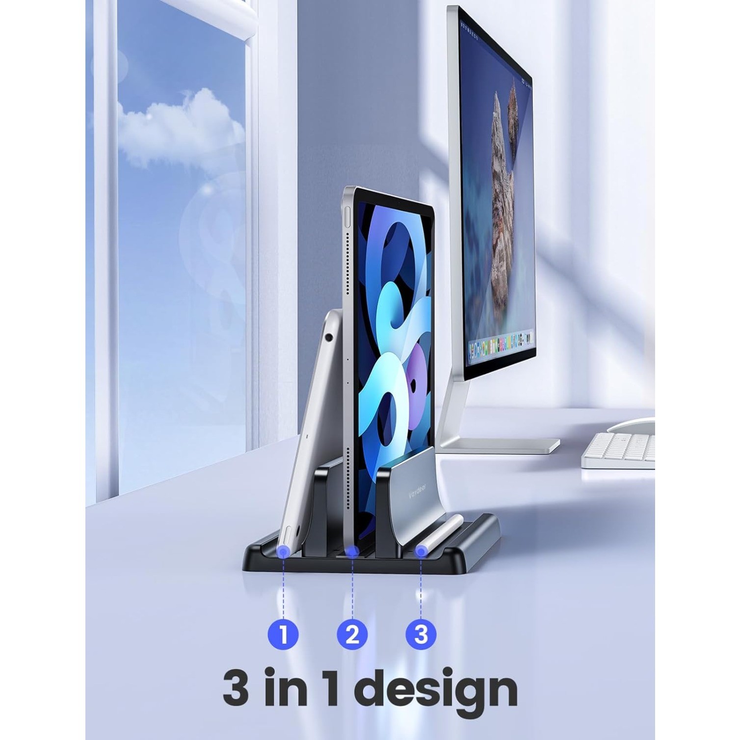 Vertical Laptop Stand Holder Adjustable Desktop for All MacBook Pro Air,Mac
