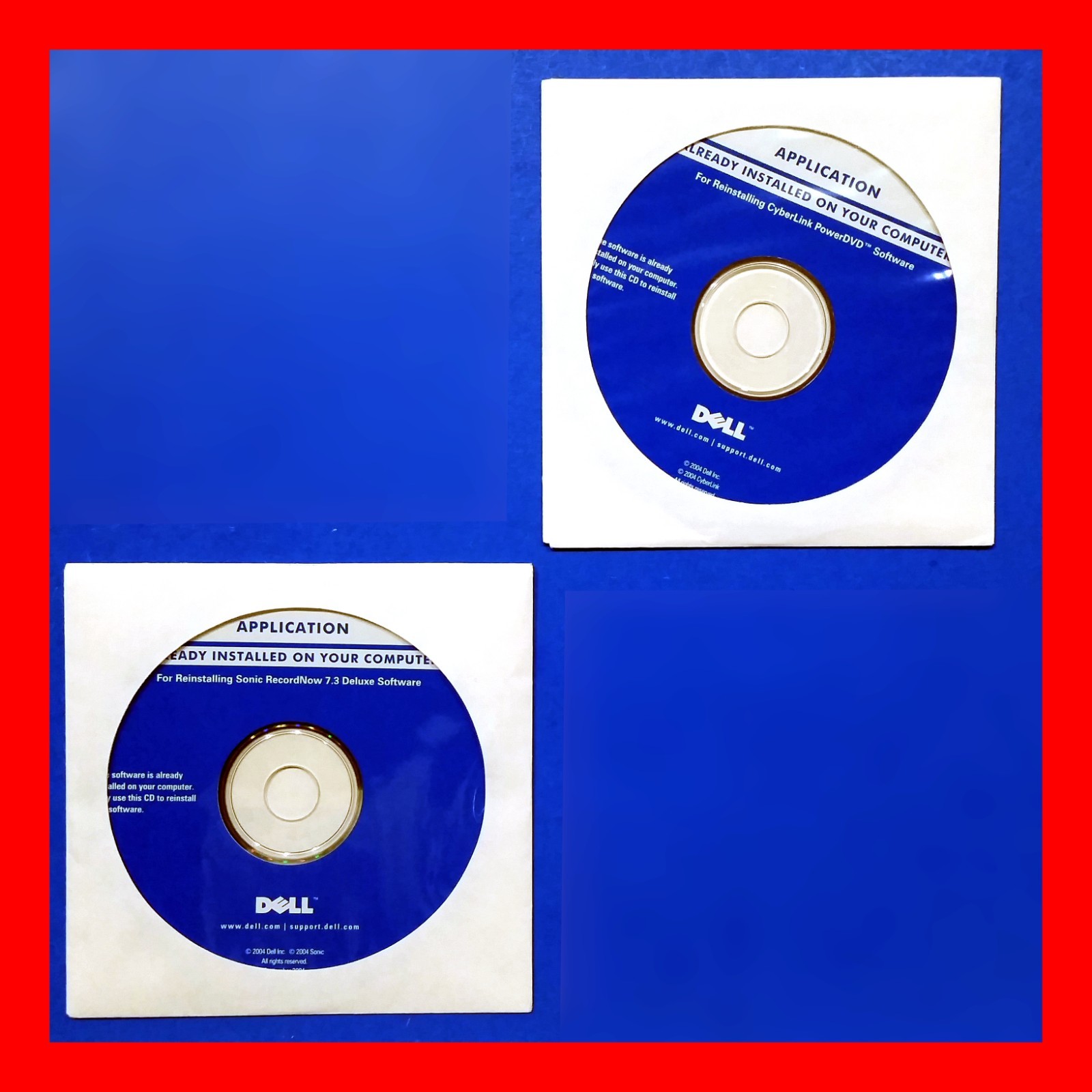 Dell OEM Software Lot CyberLink PowerDVD Sonic RecordNow Re-installation Discs