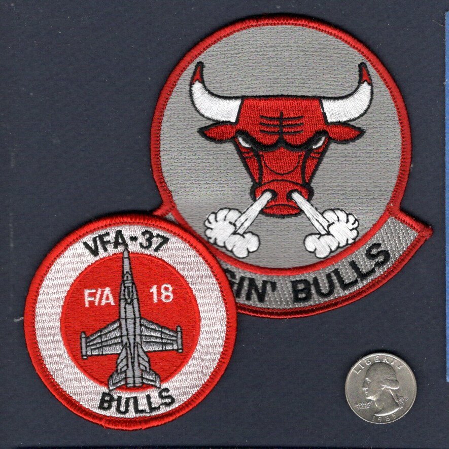 Original VFA-37 BULLS Legacy US NAVY F-18 HORNET Fighter Squadron Patch Set