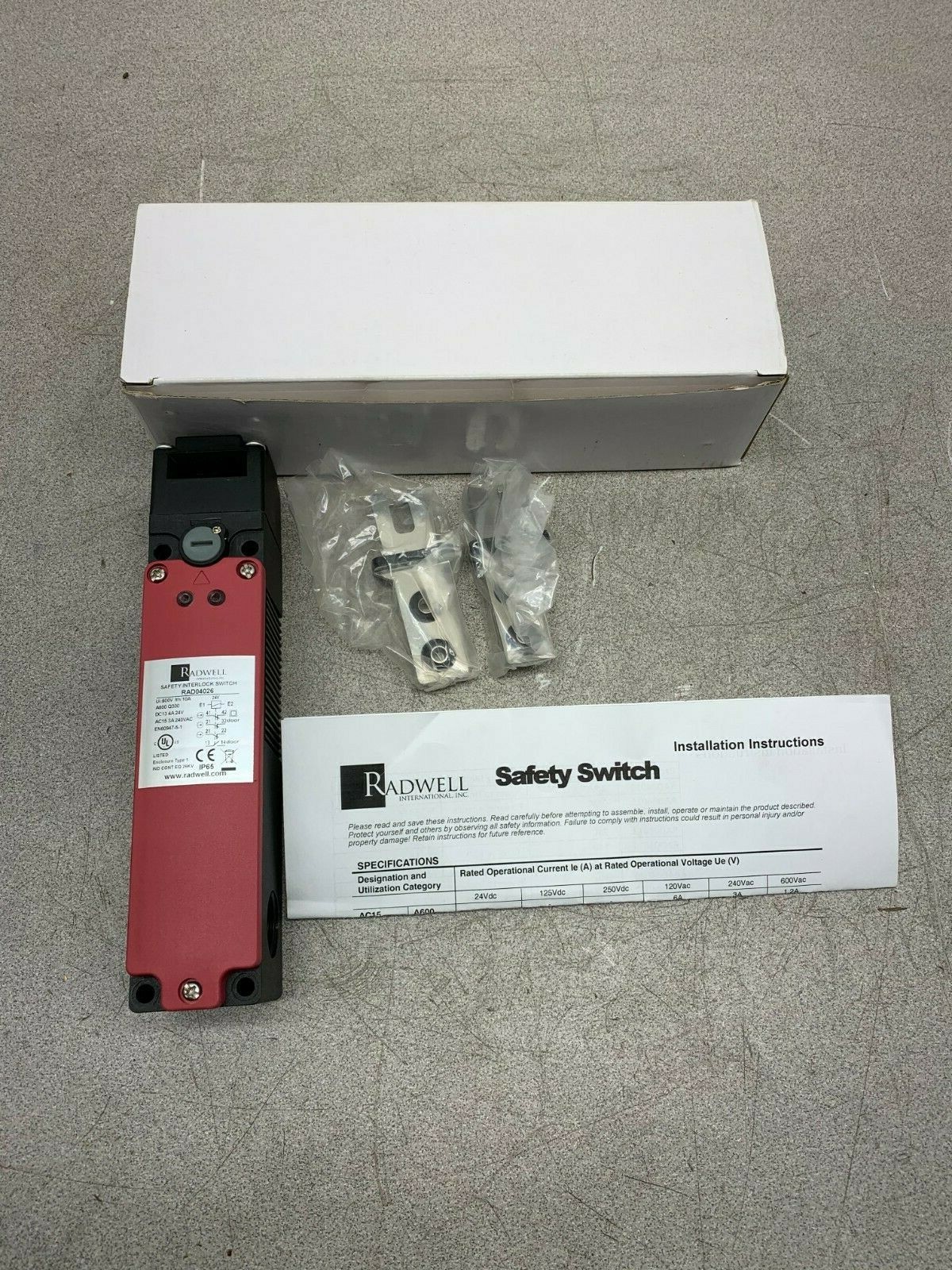 NEW IN BOX RADWELL SOLENOID INTERLOCK SAFETY SWITCH RAD04026