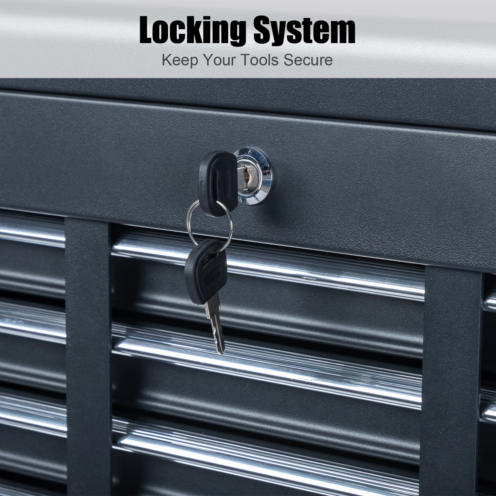 23.8" Tool Chest Steel Tool Storage Box with 5 Drawers & Locking System & Keys