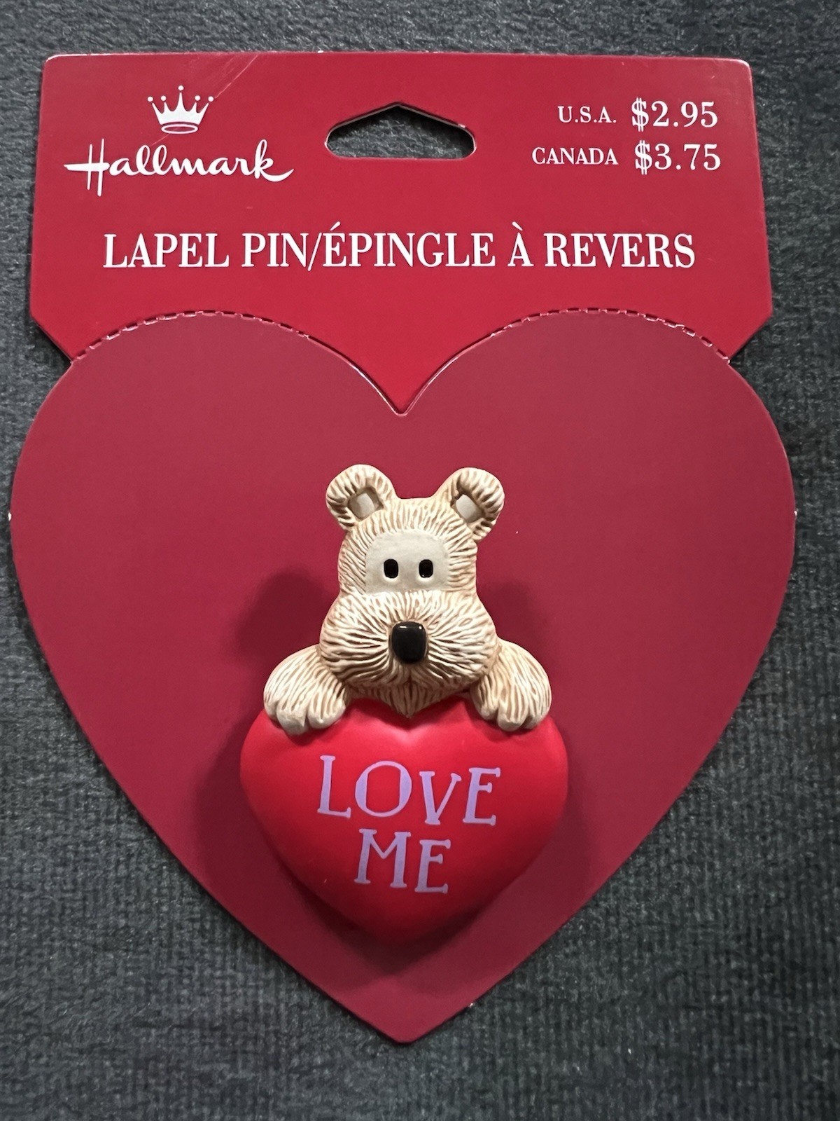 Hallmark Valentine’s Day Puppy Lapel Pin – Vintage Heart & Love Collectible
