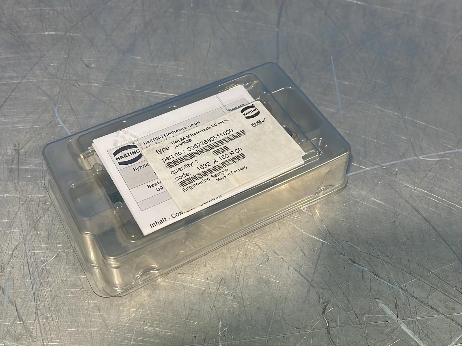 HARTING HAN 3A M RECEPTACLE DC SET WITH JACK/PCB 09573680511000