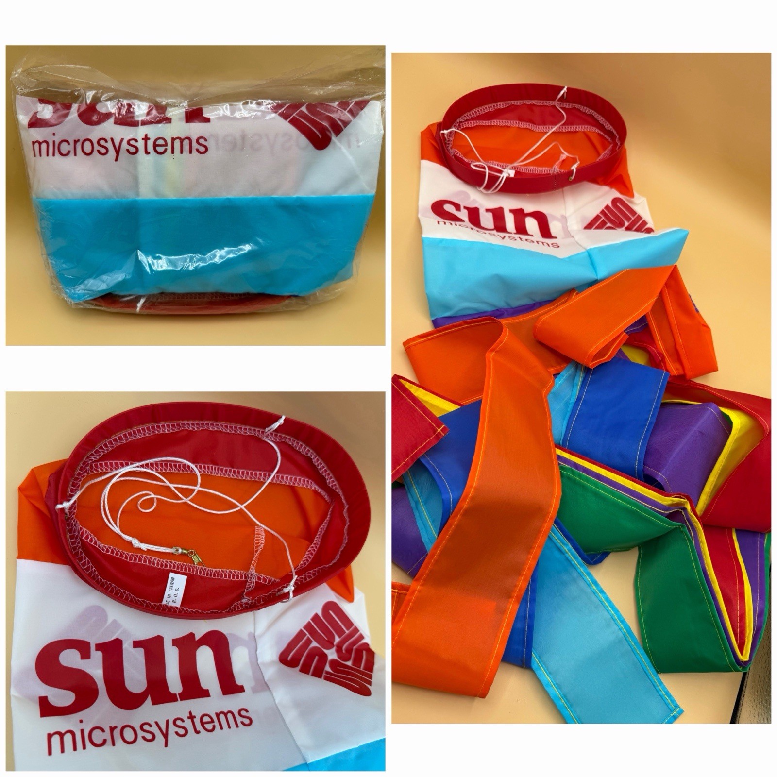 Vintage Sun Microsystems Rainbow Windsock Banner Tech Promo NOS 90s