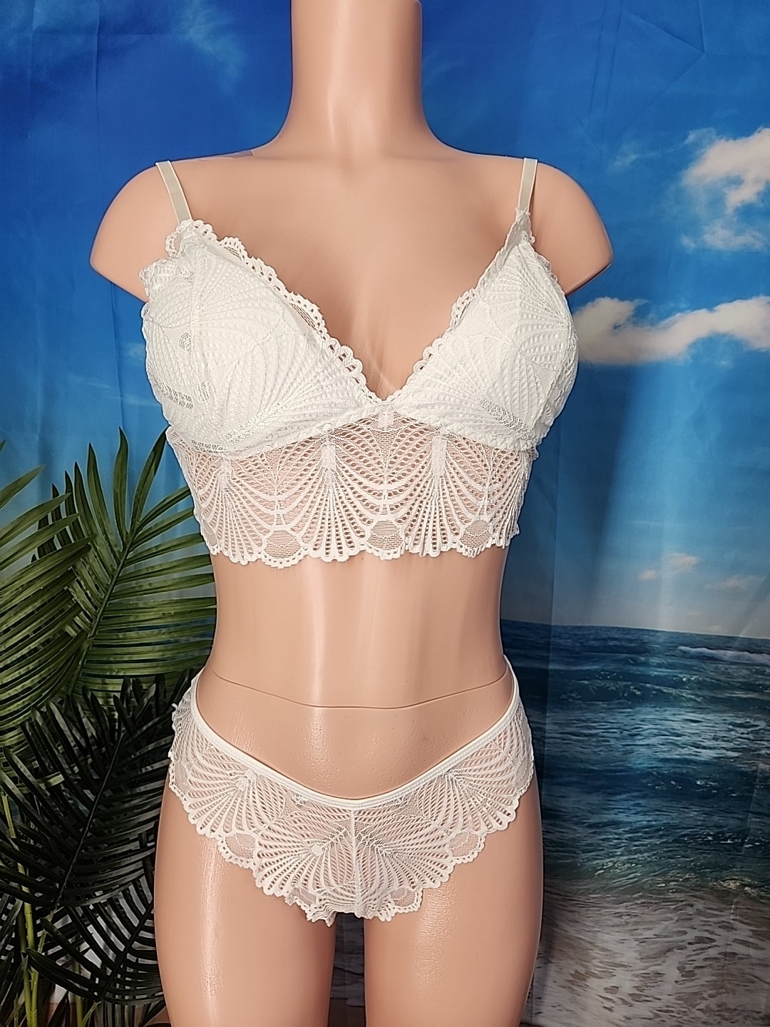 New Lingerlove Women's Babydoll  Lingerie  Set  White Color Size Large