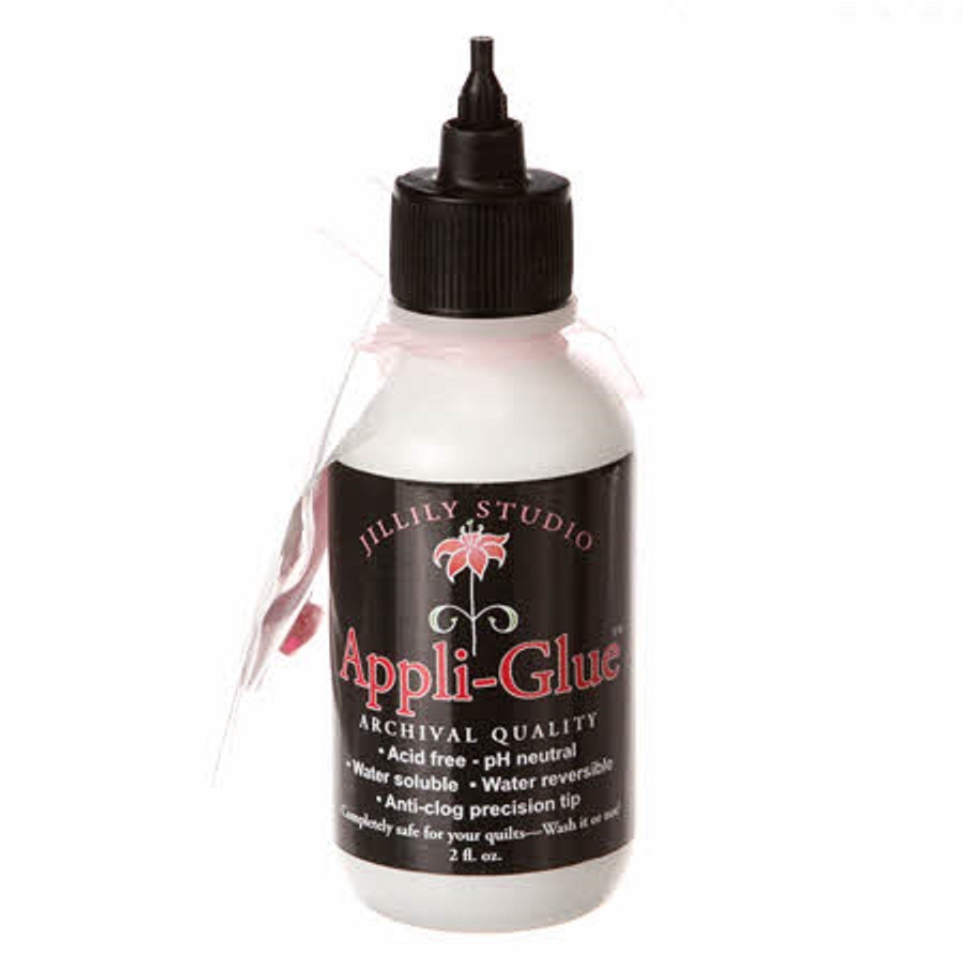 Jillily Appli - Glue 2oz  Studio Basting Glue with  Removable Pink Tapered Tip