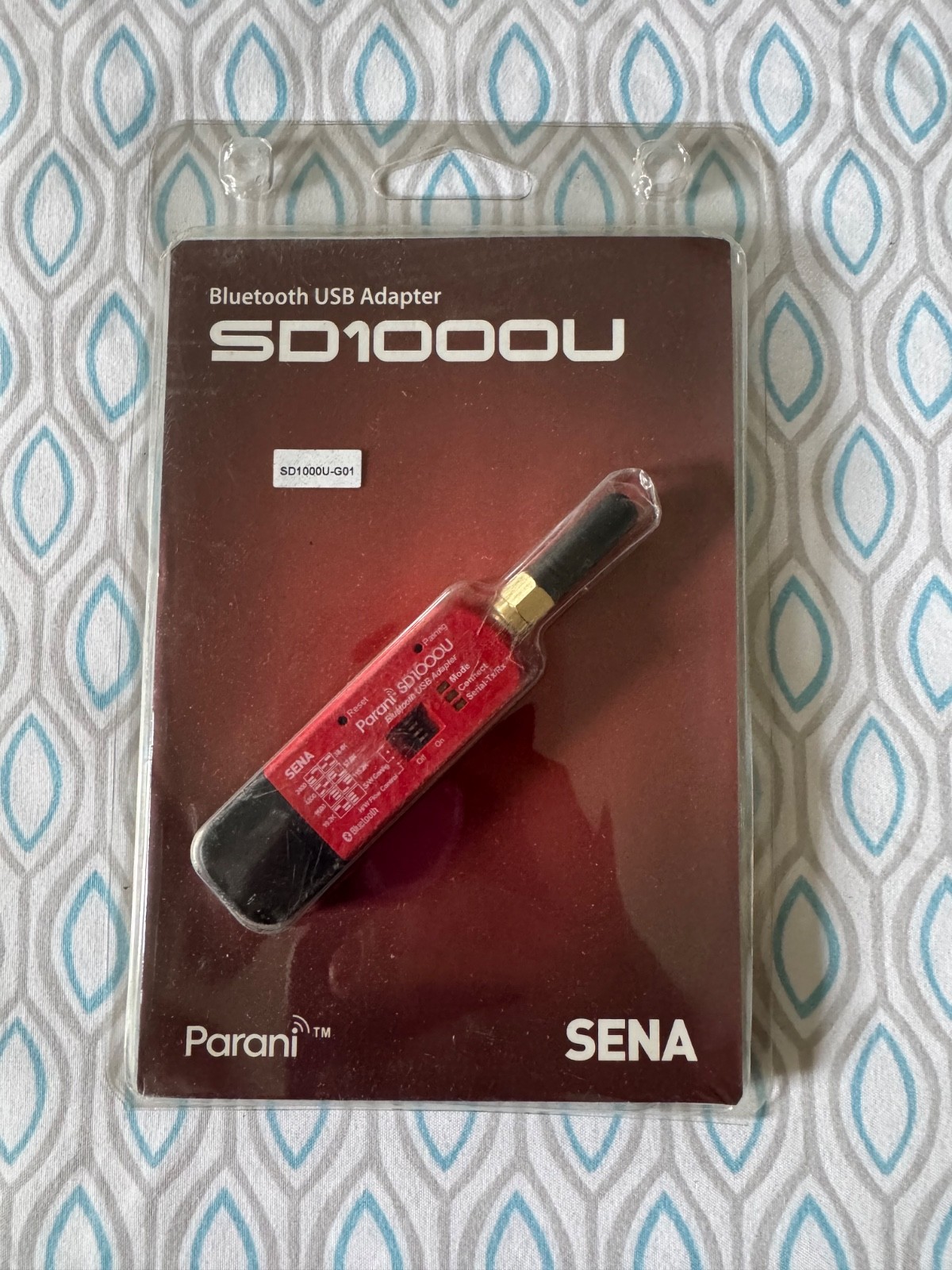 SENA Parani SD1000U Bluetooth USB Adapter with Antenna for PC, Red/Black