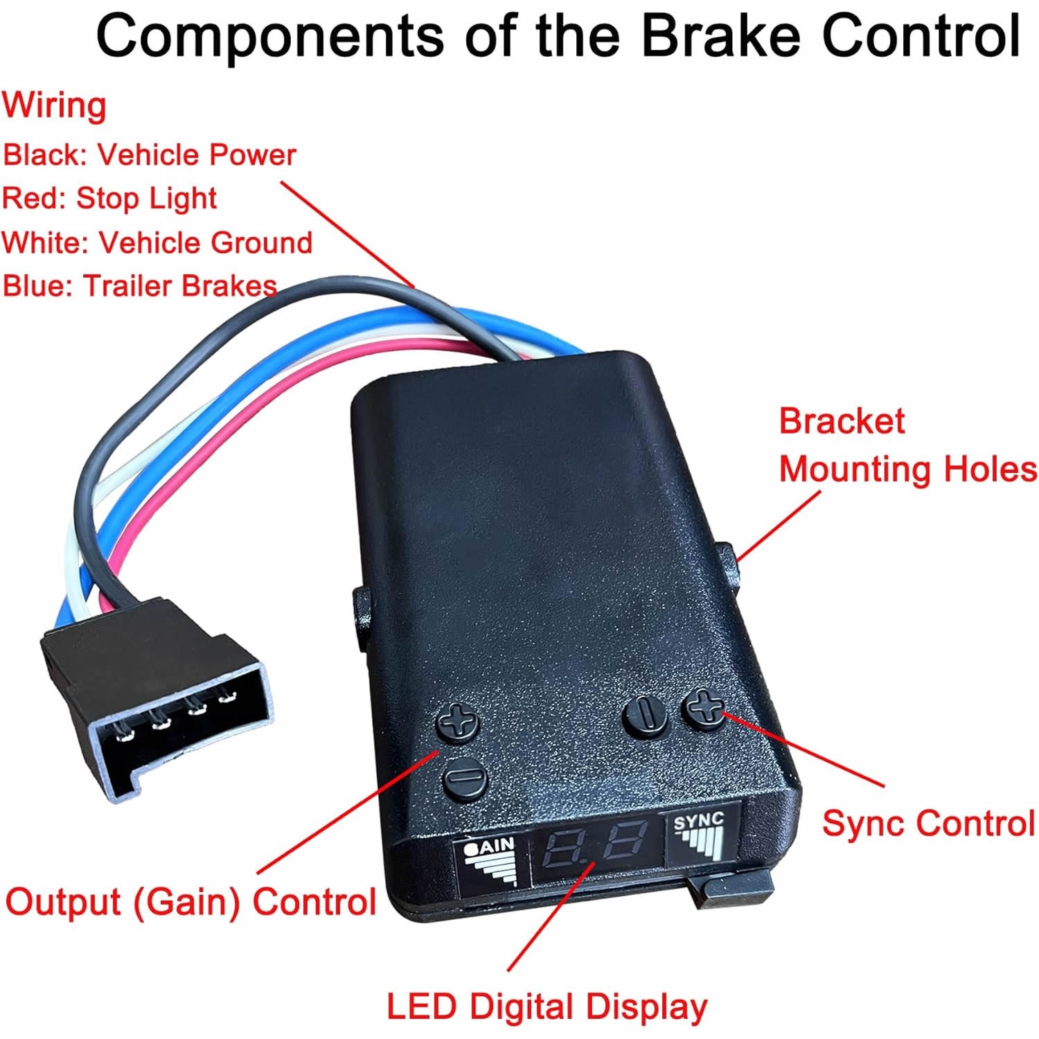 Universal Trailer Brake Controller, Ramping Power & Easy Connection 8507111