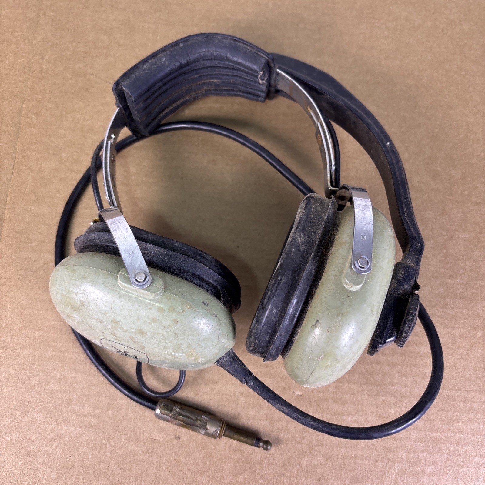 Vintage David Clark Aviation Headsets H5030 Untested DUSTY w Jack