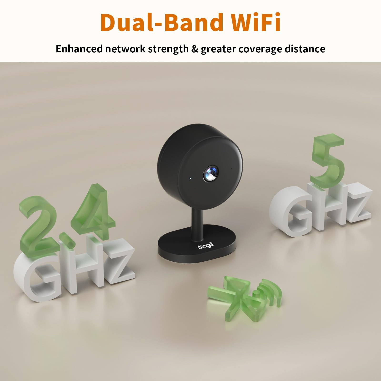 5G Indoor Camera for Home Security, 2K Security Camera, Small, Black