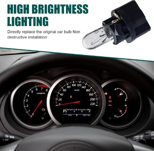 5 PCS Automotive Dashboard Light, High Temperature Resista Color: White #DB401
