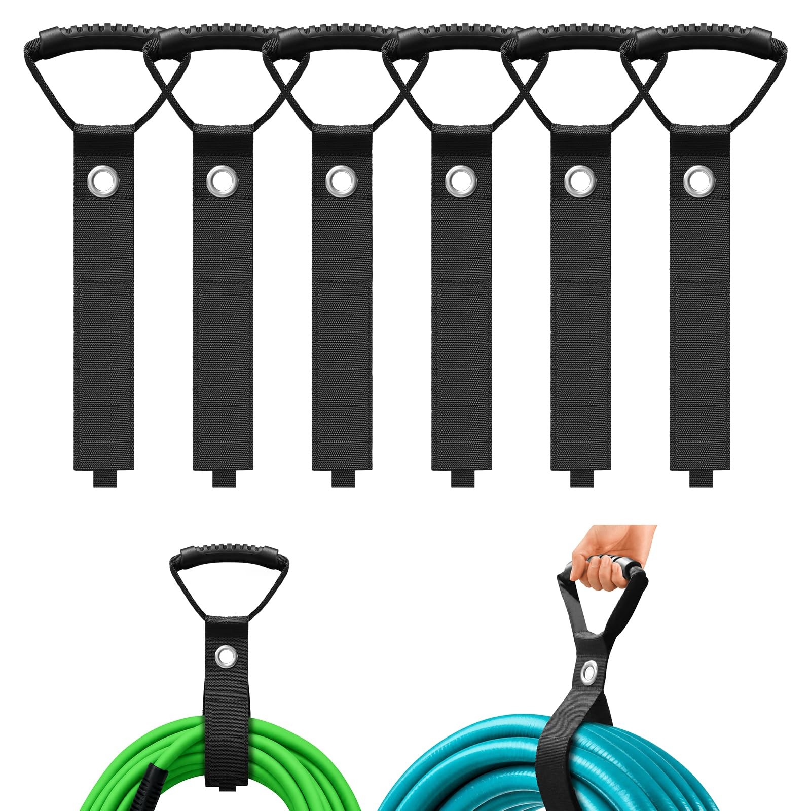 Swingers Extension Cord Holder, 28" Heavy-Duty Storage Straps with 6 Pack | W...