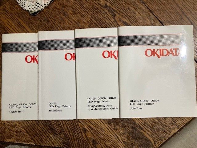 Vintage 1990 OKIDATA LED Page Printer MANUALS 4-Volumes OL400,OL800,OL820 MINT!