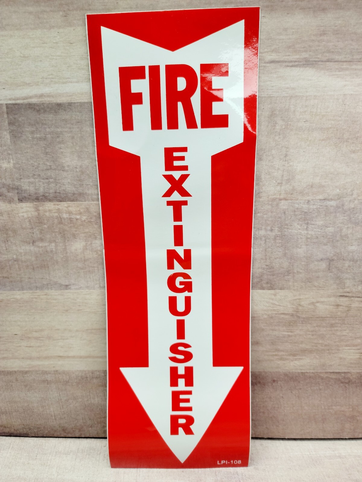 Fire Extinguisher Vinyl Self-Adhesive Arrow Signs 4" x 12" Model #: LPI-108