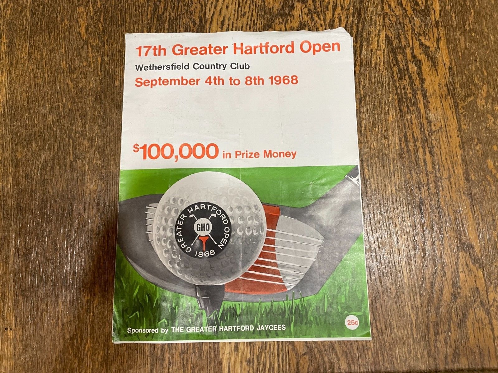 1968 Greater Hartford Open Golf Program 17th September Chi Chi Rodriguez Vintage