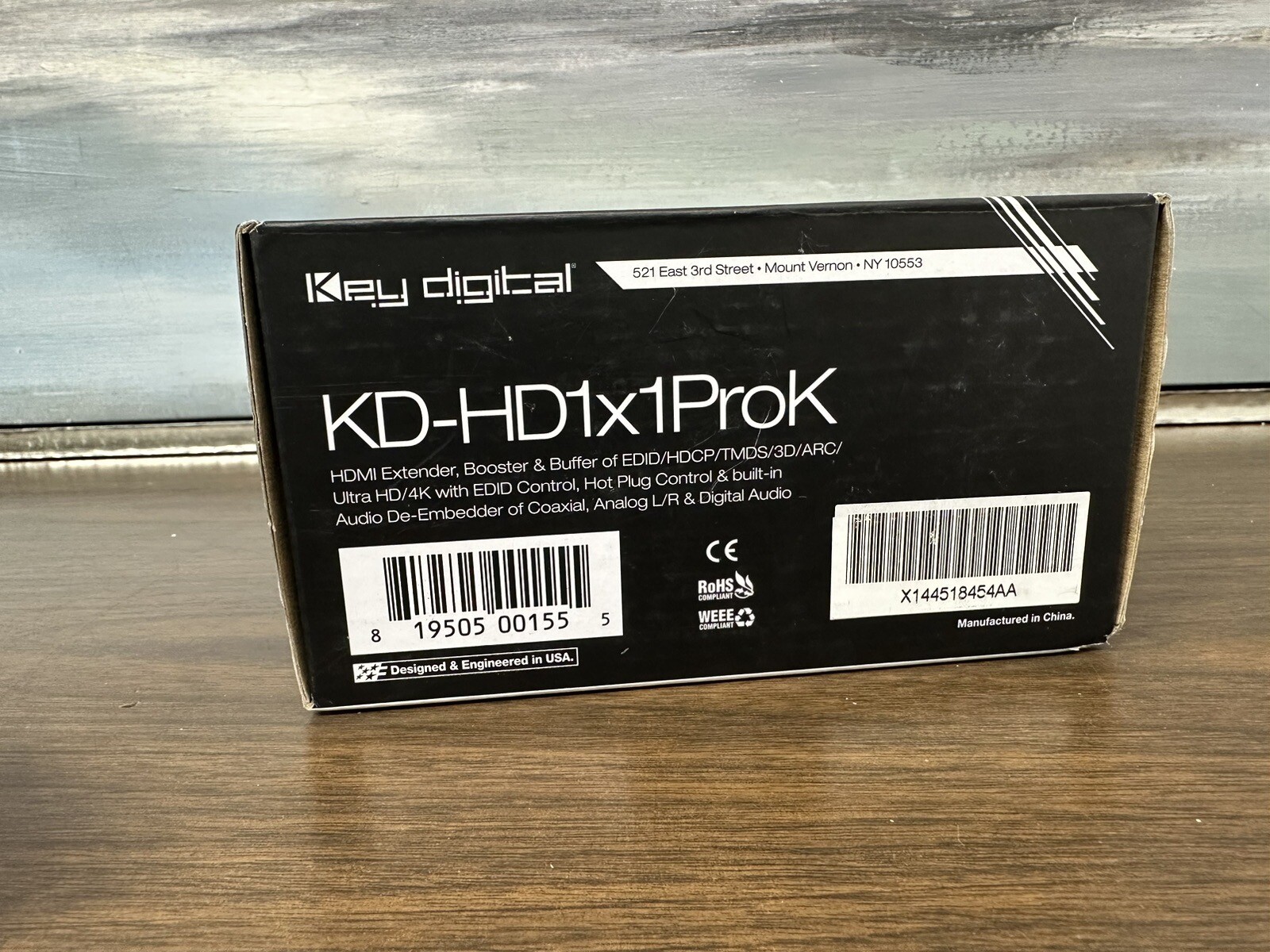 Key Digital KD-HD1x1ProK HDMI Extender/Booster/Buffer with Audio De-Embedder