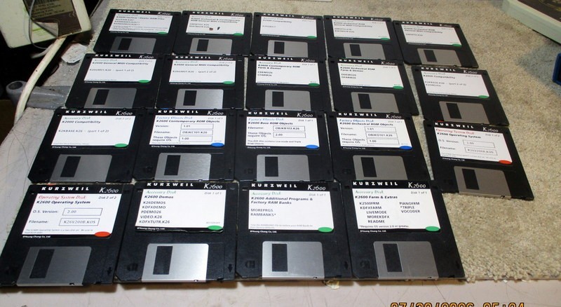 KURZWEIL K2600 OEM FACTORY FLOPPY DISKS