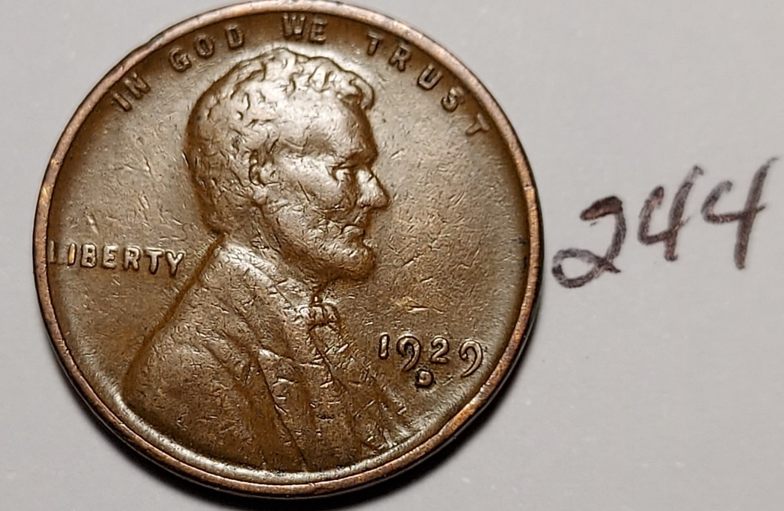 1929-D Lincoln Wheat Cent  VERY FINE    #244