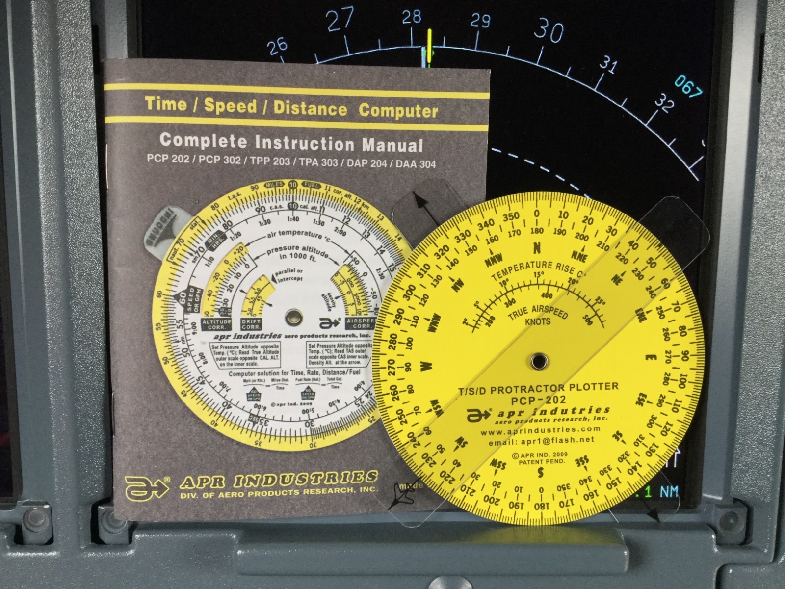 APR T/S/D TIME, SPEED, DISTANCE COMPUTER w/ Protractor Plotter p/n APR PCP-202
