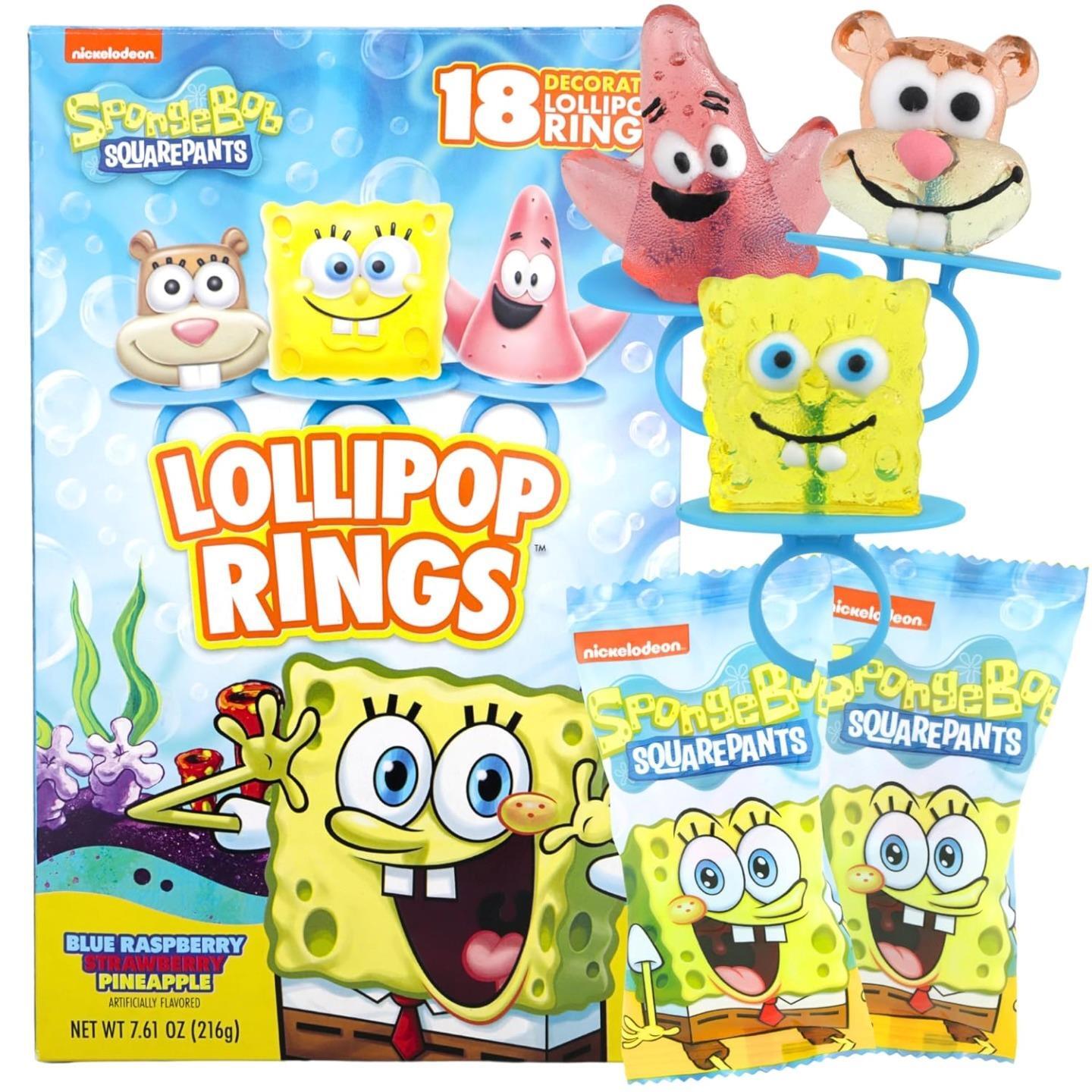 SpongeBob Square Pants Lolipop Rings For Kids Birthday Party Favors 18 Count