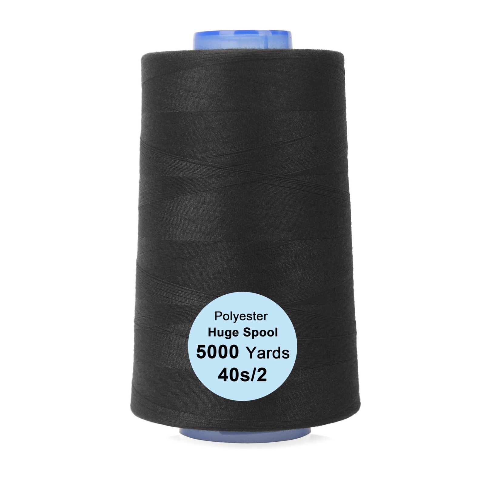 Single Huge Spool 5000 Yards Polyester Quilting Thread Machine 40S/2 Black