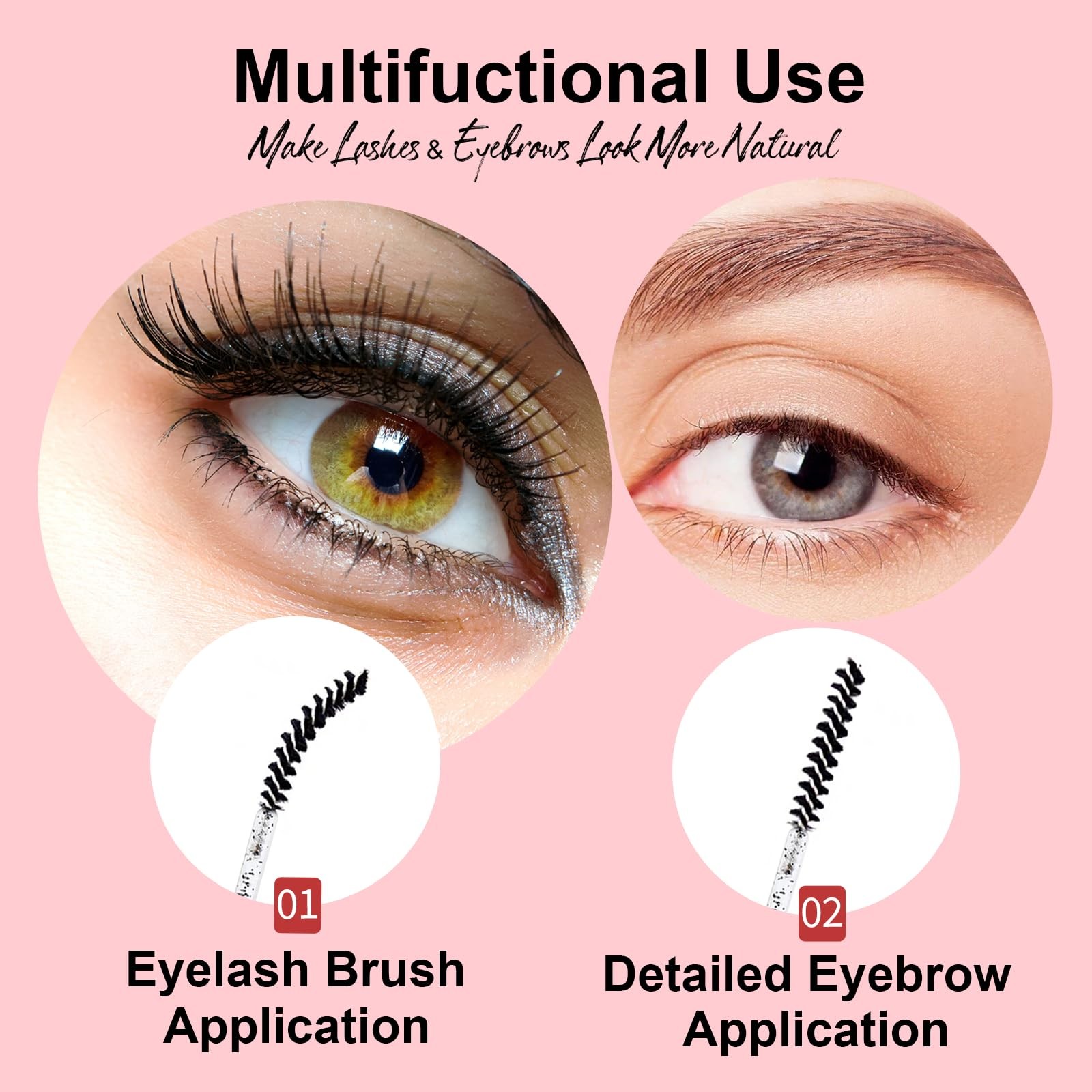 100 Pcs Mini Disposable Lash Spoolies for Eyelash Extensions and Brows