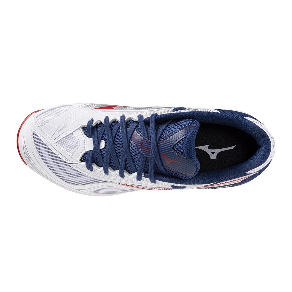 Mizuno Table Tennis Shoes WAVE MEDAL 7 WIDE White/Blue/Navy 81GA241501 2024 NEW