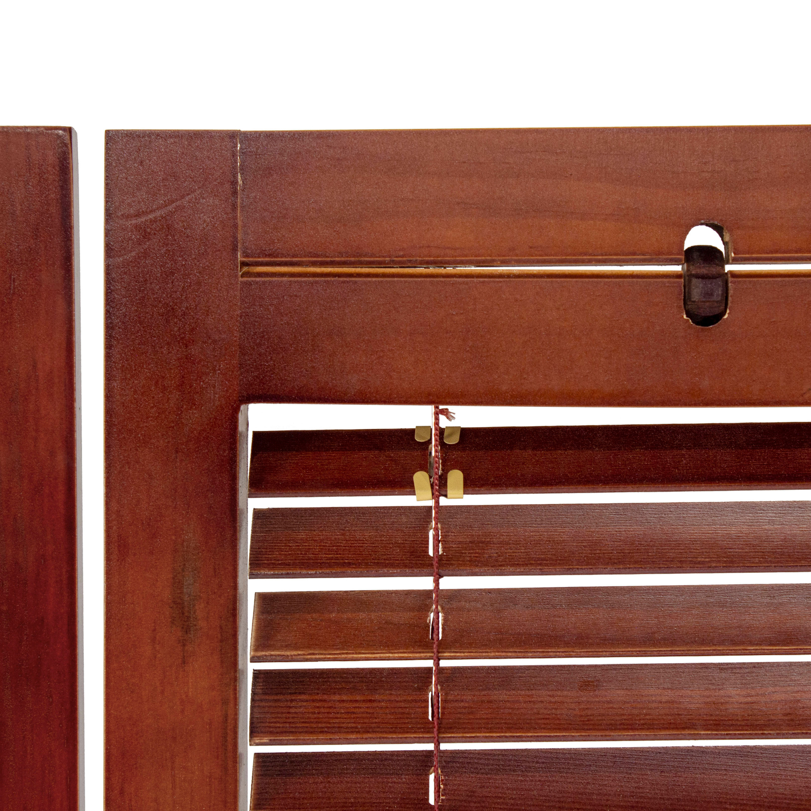 6 ft. Tall Adjustable Shutter Room Divider Walnut 3 Panel