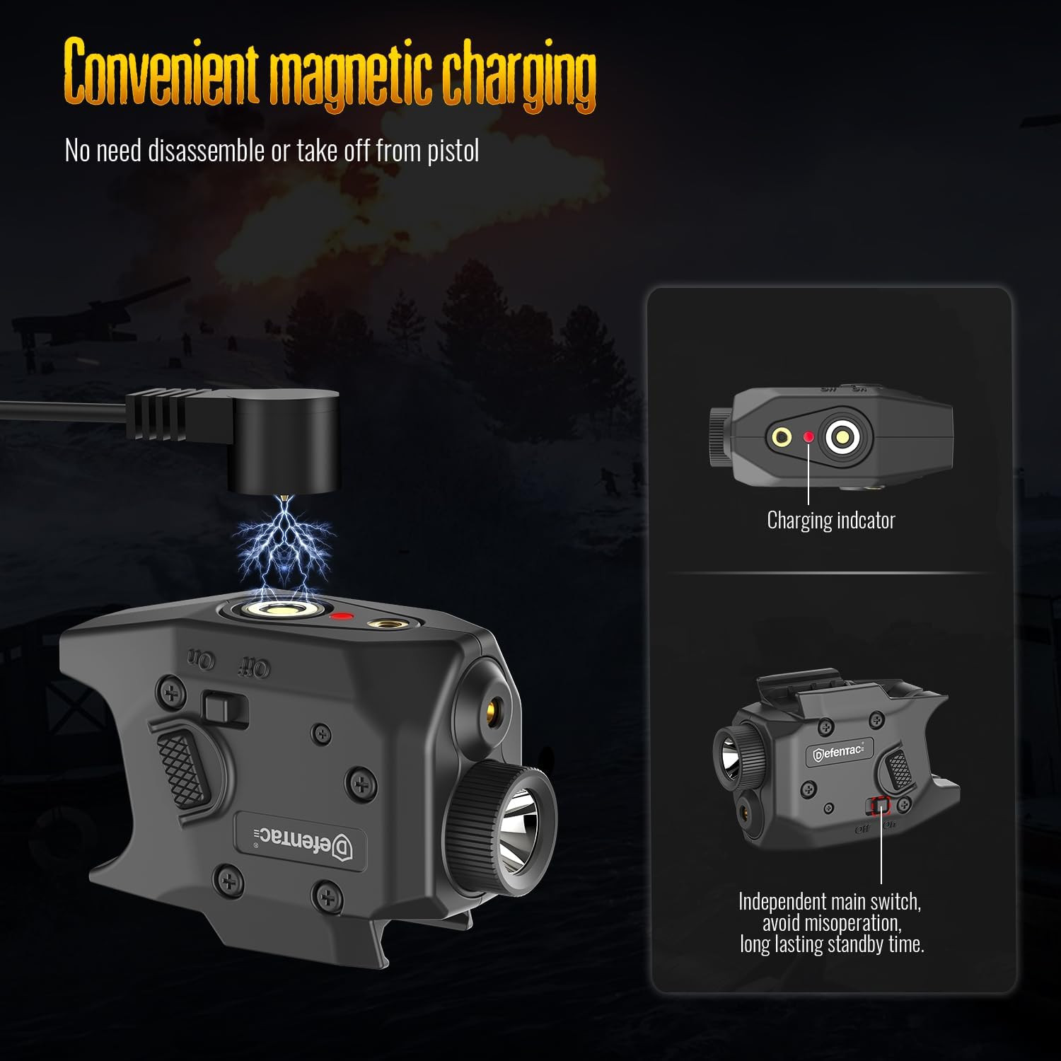 600 Lumens Pistol Light Laser Combo Is Compatible with Hellcat 3 Inch Micro-Comp