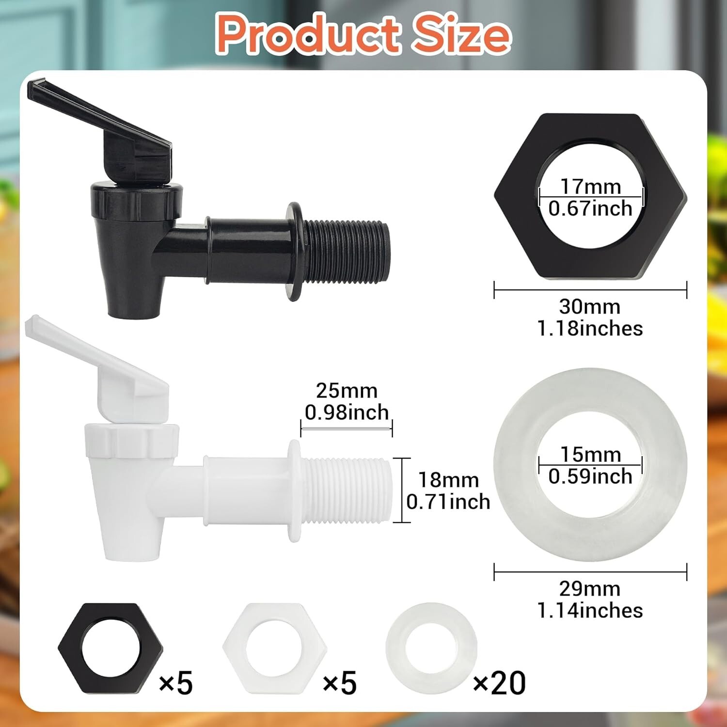 10 Sets Replacement Cooler Faucet Reusable Plastic Spigot for Beverage Dispense