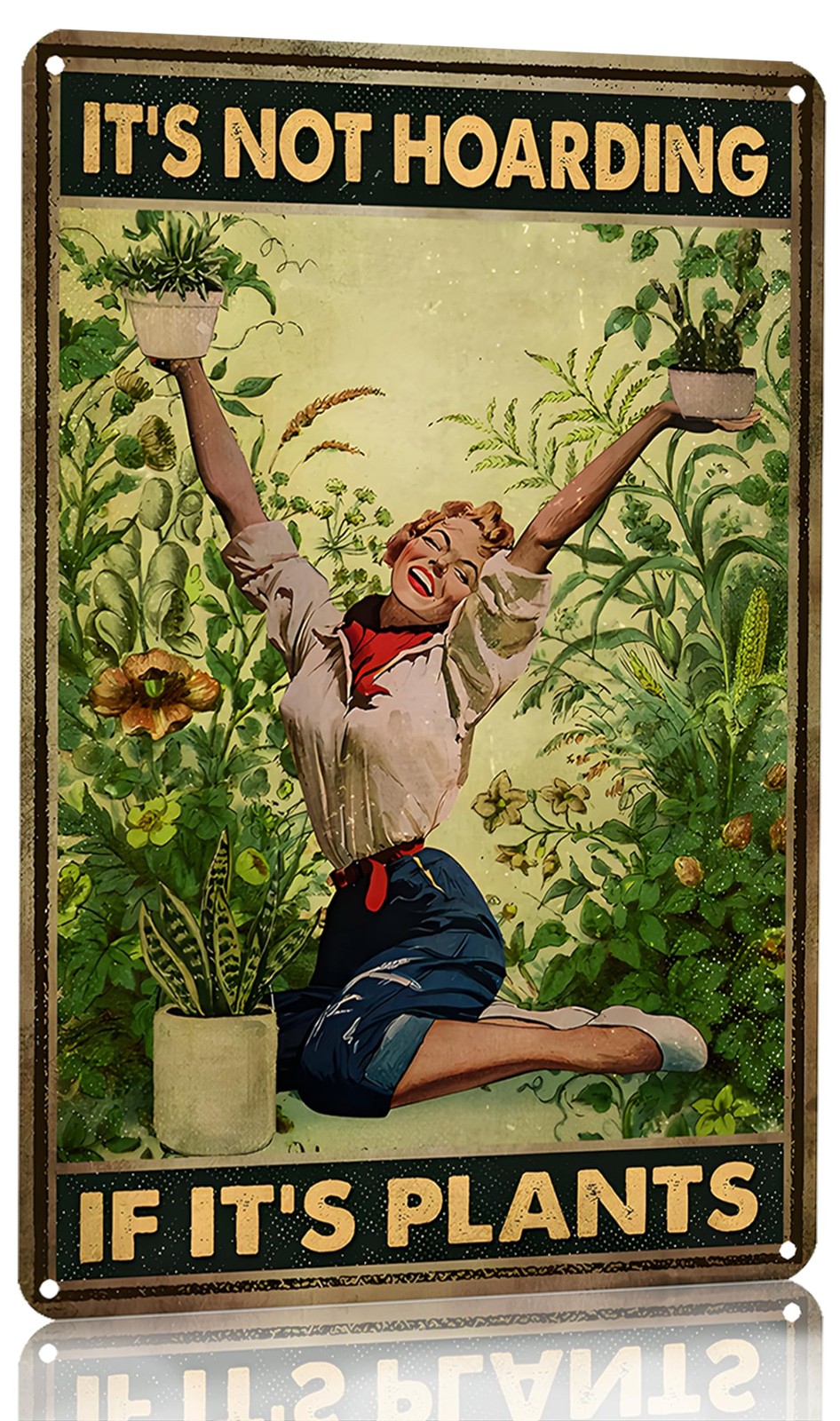Bestylez Gardening Gifts It�s Not Hoarding If It's Plants Vintage Garden Signs f