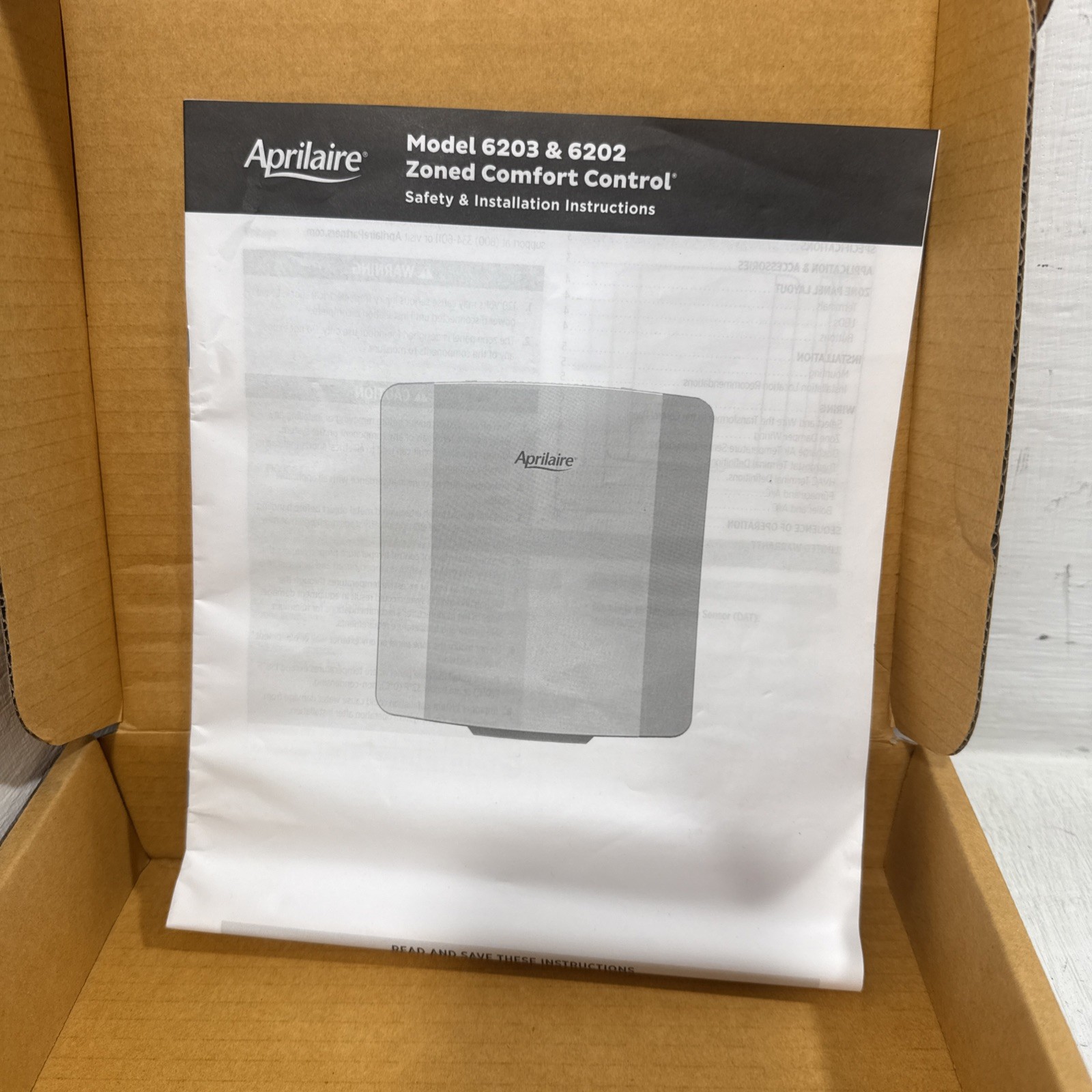 NEW Aprilaire 6203 1-Stage 3-Zone Control Panel APCA-D0005A3 w/ Plenum Sensor