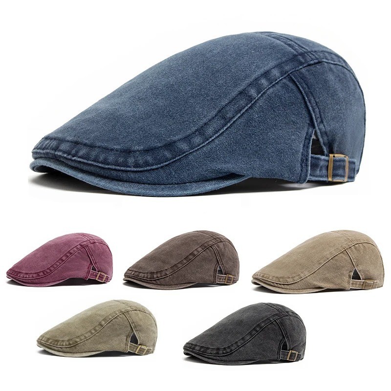 Vintage Cotton Beret Unisex Adjustable Flat Cap Newsboy Hat Fashionable